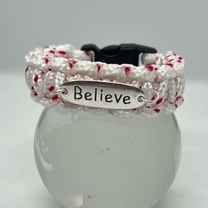 Paracord Knotted Bracelet Unisex with Charm BELIEVE